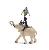 Senzo Ntshalintshali; Figure with Umbrella Riding an Elephant