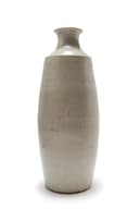 Digby Hoets; Large white vessel with black speckles and wavy patterning