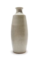 Digby Hoets; Large white vessel with black speckles and wavy patterning