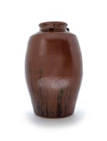 Digby Hoets; Large brown vessel with three handles
