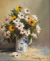 Mari Vermeulen-Breedt; Daisies in a Vase