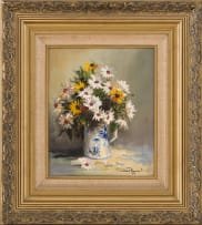 Mari Vermeulen-Breedt; Daisies in a Vase