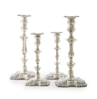 A set of four George V silver candlesticks, William Hutton & Sons Ltd, Sheffield, 1929