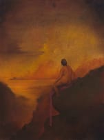 Peter van Straaten; Seated Nude on a Cliffside