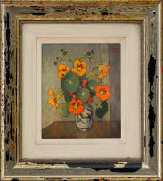 Conrad Theys; Vase of Nasturtiums