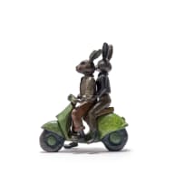 Carol Cauldwell; Rabbits on a Scooter