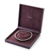 Tahitian pearl necklace and earring en suite