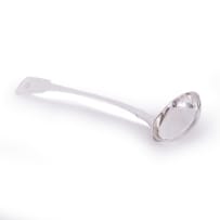 A Cape silver fiddle pattern ladle, Lawrence Holme Twentyman, c.1818-1837
