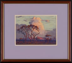 Jacob Hendrik Pierneef; Landscape with Thorn Trees and Distant Mountains