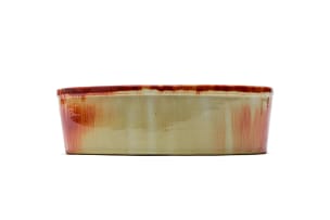 Linn Ware/Ceramic Studio; Yellow and brown oval dish