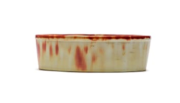 Linn Ware/Ceramic Studio; Yellow and brown oval dish