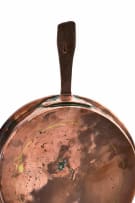 Four French copper saucepans, 19th century