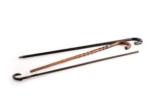 Three walking sticks, 19th century