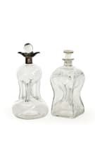 A George V glass silver-mounted decanter, Hukin & Heath, Birmingham, 1925; and another