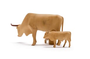 Julius Mfethe; Milk Man, Cow and Calf, three