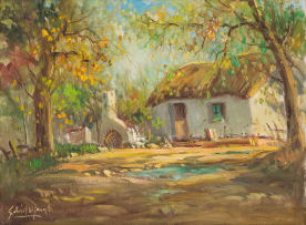 Gabriel de Jongh; Cottage with Trees