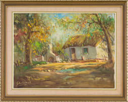 Gabriel de Jongh; Cottage with Trees