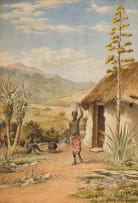 John Roland Brown; Water Carrier by a Hut