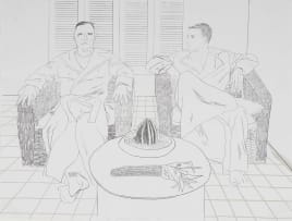 David Hockney; Christopher Isherwood and Don Bachardy (Scottish Arts Council 186)