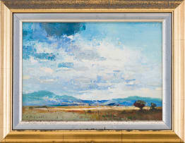 Christopher Tugwell; Extensive Landscape with Mountains in the Distance
