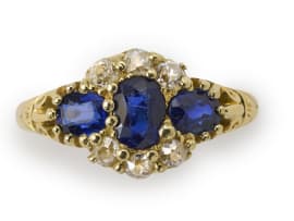 Victorian sapphire and diamond ring