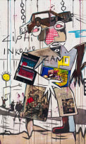 Blessing Ngobeni; Unresolved Issues (Basquiat in My Son), triptych
