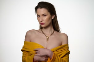 Bolo style gold necklace