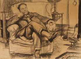 Francis Dodd; Seated Man with Pipe