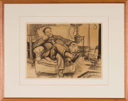 Francis Dodd; Seated Man with Pipe