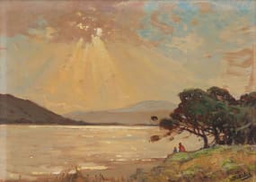 Walter Gilbert Wiles; Sunlight on the Knysna Lagoon