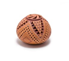 Mpho Mokgatlhe; Tri-colour pot with incised and cutout decoration