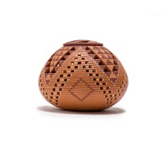 Mpho Mokgatlhe; Tri-colour pot with incised and cutout decoration