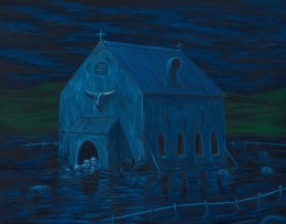 Norman Catherine; Flooded Church and Cemetery
