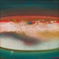 Larry Scully; Untitled (Abstract in Rust and Green)