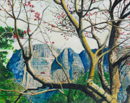 Alice Goldin; Landscape with Trees and Mountains