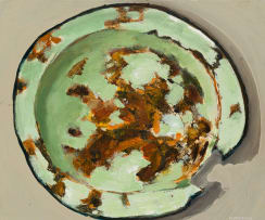 Hermann Niebuhr; Untitled (Rusted Enamel Plate)