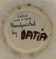 Lapid Ceramics; Two vases and a platter in sizes