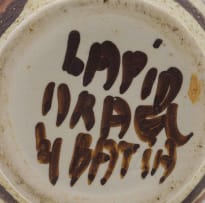 Lapid Ceramics; Two vases and a platter in sizes