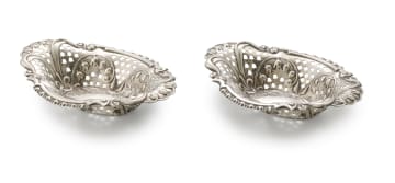 A pair of George V silver bon-bon dishes, Marples & Co, Birmingham, 1927