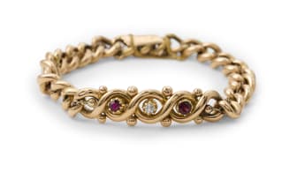 Garnet and diamond bracelet