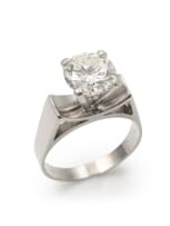 Modernist solitaire ring