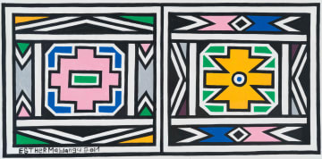 Esther Mahlangu; Untitled (Double Ndebele Design)