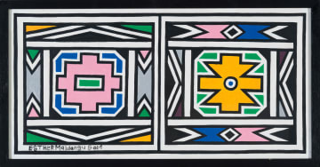 Esther Mahlangu; Untitled (Double Ndebele Design)