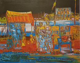 Walter Battiss; Market on a Waterway
