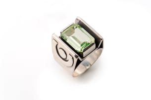 Margaret Richardson geometric green stone ring
