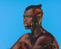 Loyiso Mkize; Figure with Necklace and Blue