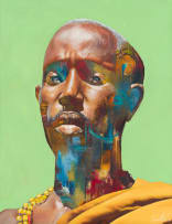 Loyiso Mkize; Portrait of a Man with Green