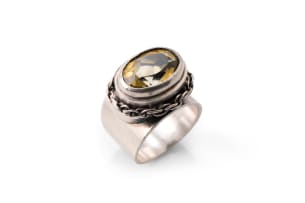 Margaret Richardson citrine and chain ring