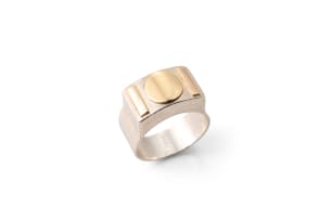 Margaret Richardson silver and rose gold ring
