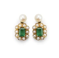 Emerald and pearl earring enhancers